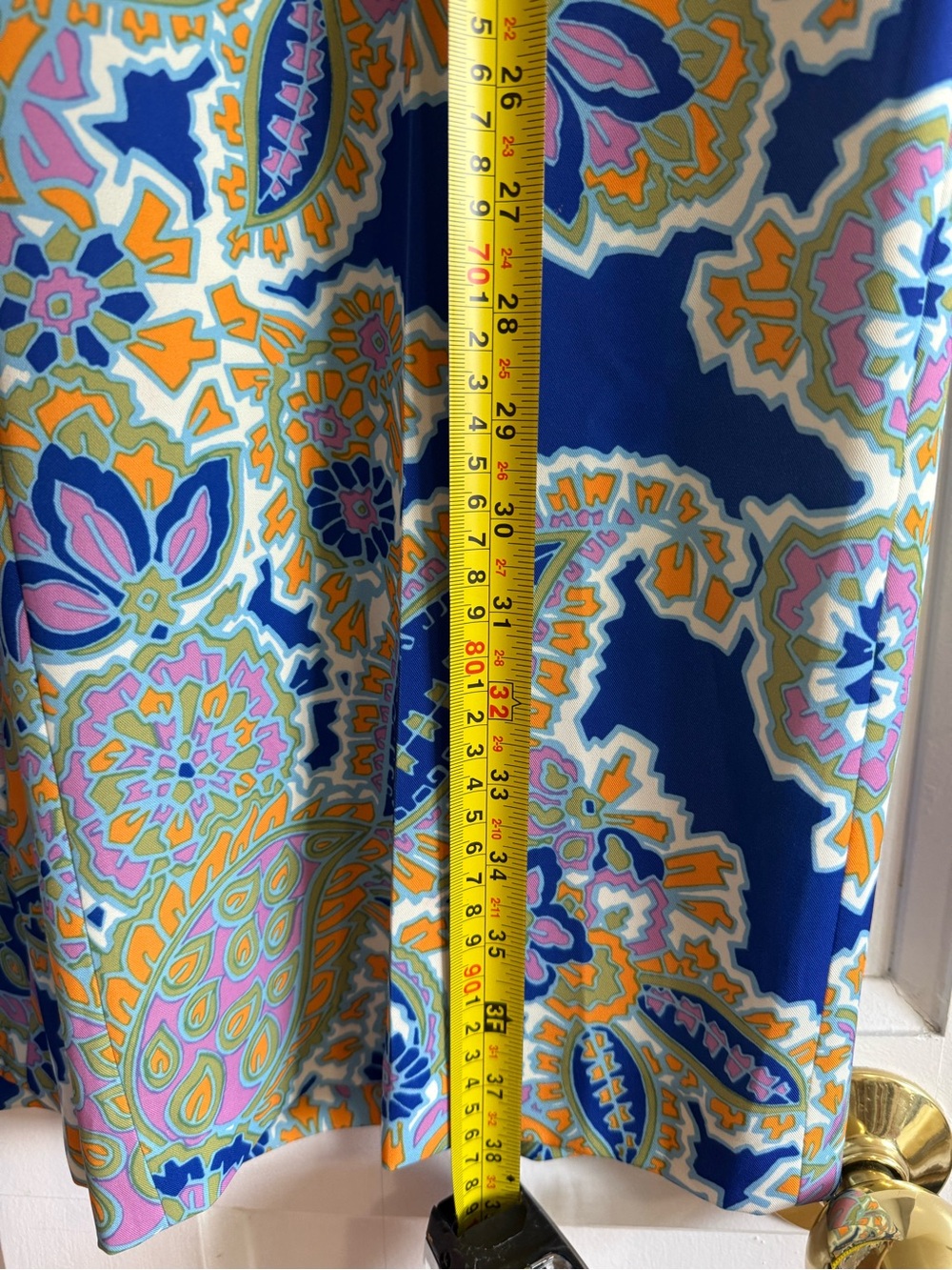 Zara Blue Paisley Maxi Skirt with Yellow and Pink Accents - Picture 5 of 5